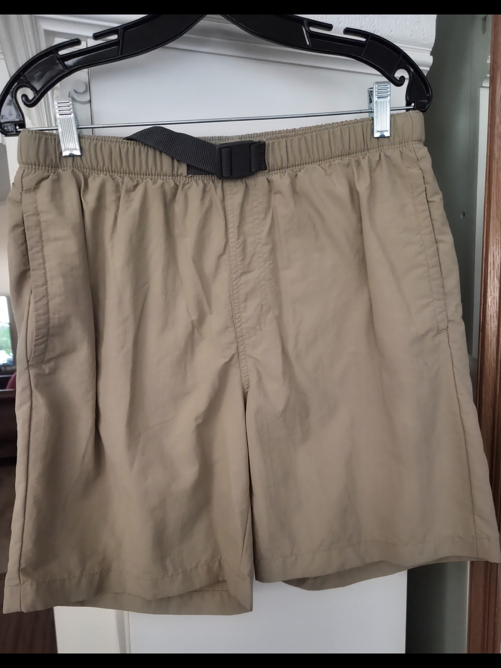 Columbia Men's Tan Swimmg Shorts with Integrated Web Belt